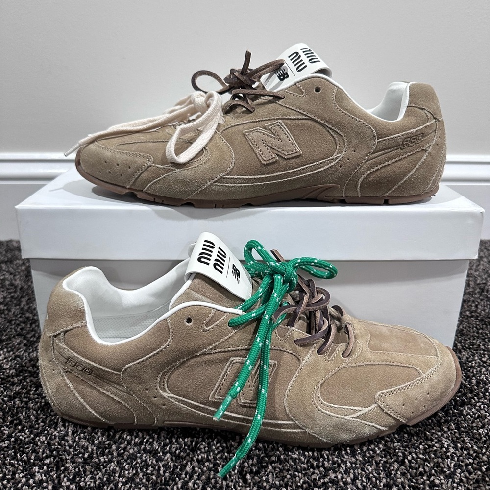 Miu Miu x New Balance 530 SL Cinnamon Suede Sneakers